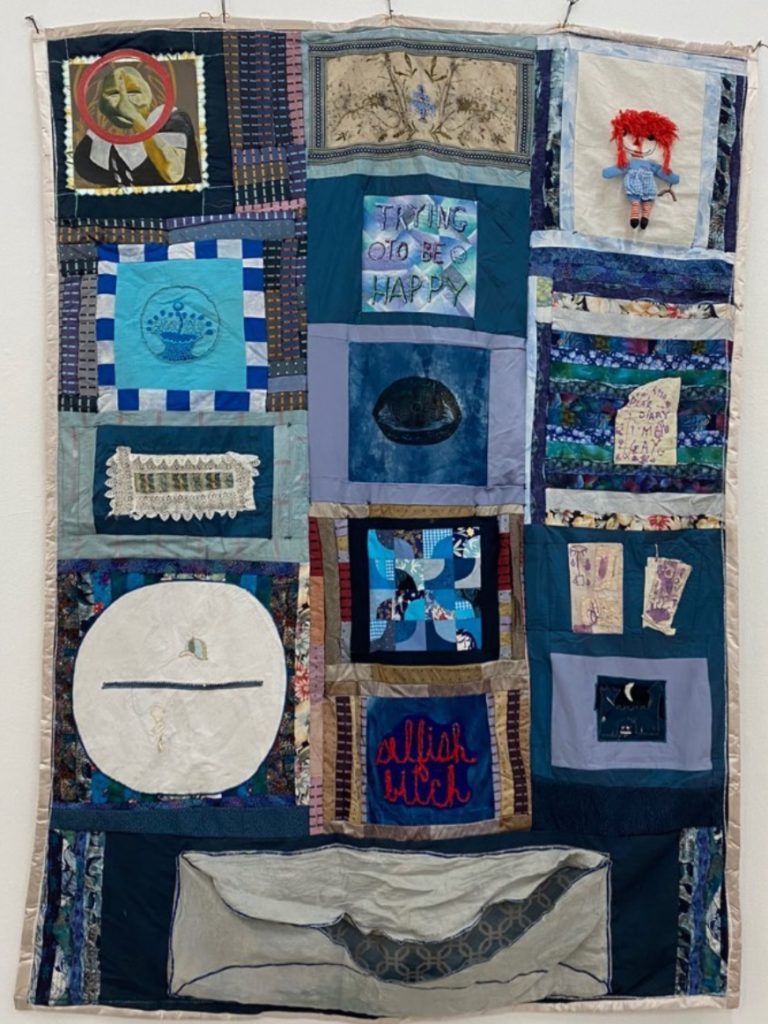 2020: Dear Diary
A blue quilt with 15 squares